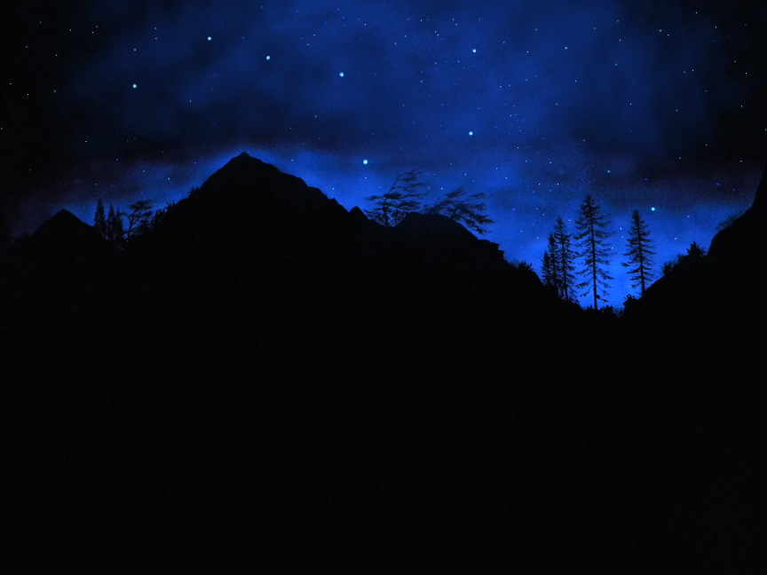 Sierra Silhouette, Glow in the dark wall mural by Frank Wilson