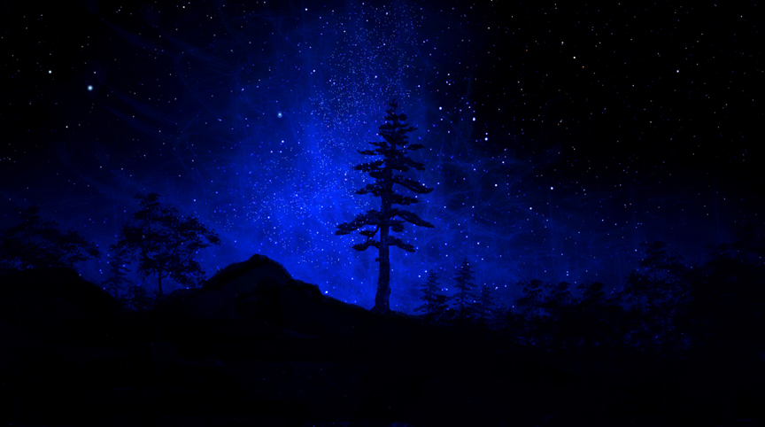 "Big Tree"  Glow Canvas Wall Mural by Frank Wilson