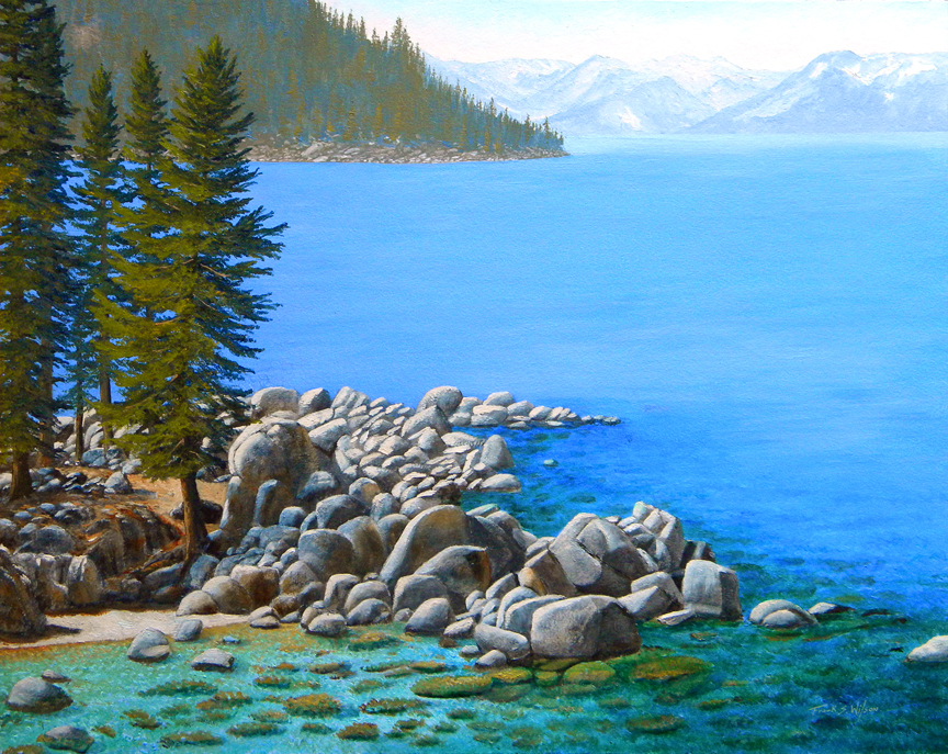 Beyond Secret Cove, lake tahoe, Frank Wilson, oil painting, oil paintings,landscapes,