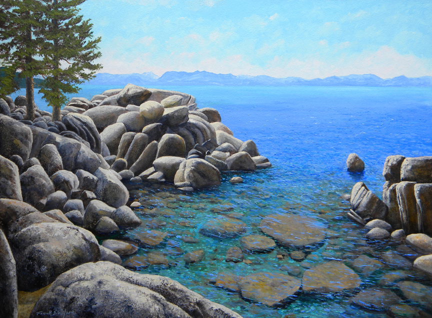 Boulder Cove on Lake Tahoe, Frank Wilson, oil painting, oil paintings,lake tahoe, 