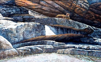 The Loner Cougar painting by Frank Wilson
