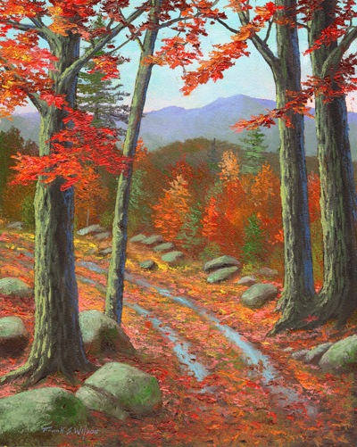 "Autumn Rutted Road" Frank Wilson, oil paintings 8 x 10 inces