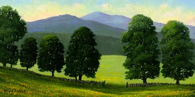 "Old Wall Old Maples" oil painting by Frank Wilson