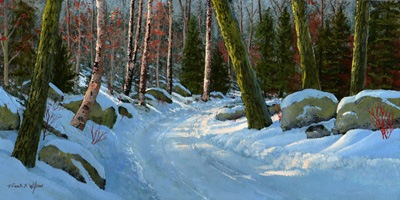 "Winter Road" oil painting by Frank Wilson