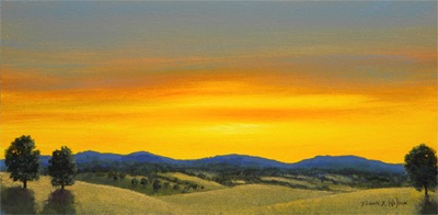 Foothils Sunset, oil painting by Frank Wilson, 